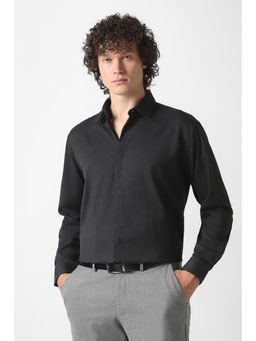 Van Heusen - Black Polyester Blend Printed Full Sleeves Shirt