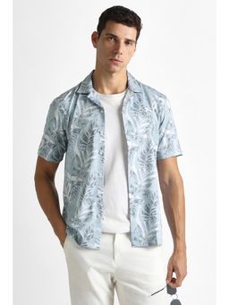 Van Heusen - Grey Polyester Printed Half Sleeves Shirt