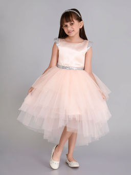 Toy Balloon Kids - Peach Girls Party Wear Gown