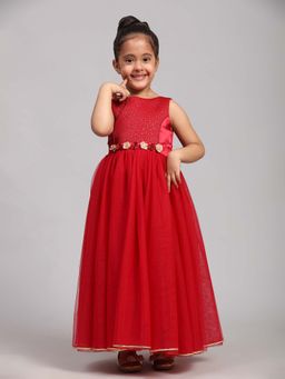 Toy Balloon Kids - Maroon Gown Girls Party Wear Dress