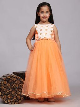 Toy Balloon Kids - Orange Gown Girls Party Wear Dress