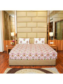 Videksha Home & Lifestyle - Botanical Crimson Bedsheet (King)