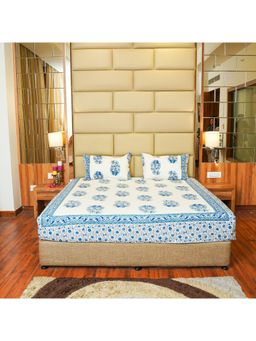 Videksha Home & Lifestyle - Clasic Celeste Bedsheet (King)