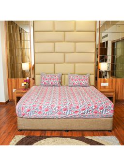 Videksha Home & Lifestyle - Hibiscus Hymn Bedsheet (King)