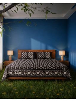 Videksha Home & Lifestyle - Kantha Onyx Bedsheet (King)