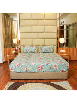 Videksha Home & Lifestyle - Teal Paradise Bedsheet (King)