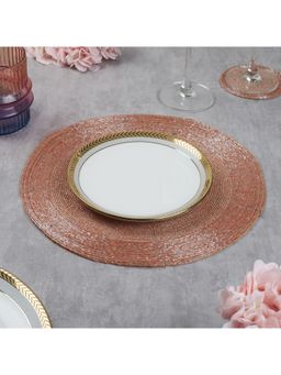 HomeTown - Nora Handmade Beaded Placemat Dia 30 Cm In Rose Gold Colour