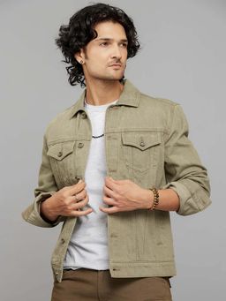 ROOKIES - Olive Arny Art Classic Flap Pocket Denim Jacket