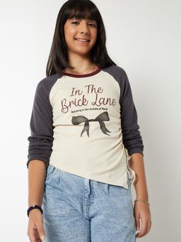 max - Off White Girls Printed Top