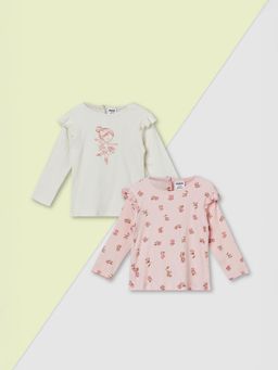 max - Multi-Color Girls Printed Top (Pack of 2)