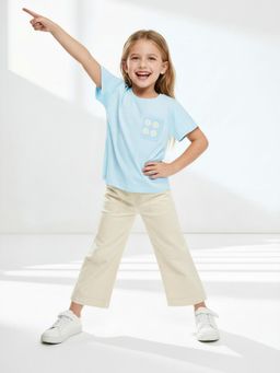 max - Blue Girls Crochet Knit Top
