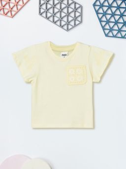 max - Yellow Girls Embroidered Top