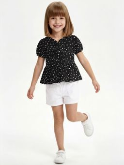 max - Black Girls Printed Top