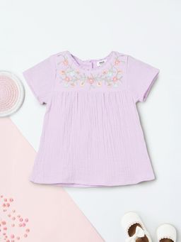 max - Lavender Girls Embroidered Top