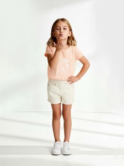 max - Peach Girls Embroidered Crop Top