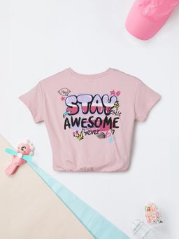max - Pink Girls Graphic Crop Top