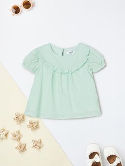 max - Green Girls Swiss Dot Top