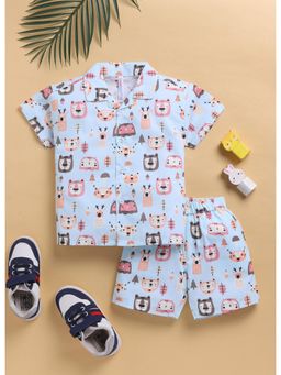 Toonyport - Blue Boys Cotton Printed Co-Ord Set