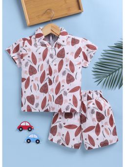 Toonyport - Brown Boys Cotton Printed Co-Ord Set