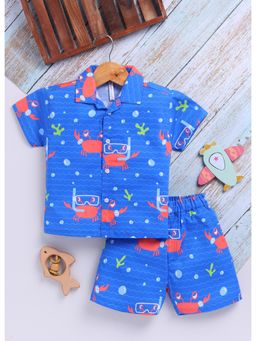 Toonyport - Blue Boys Cotton Printed Co-Ord Set