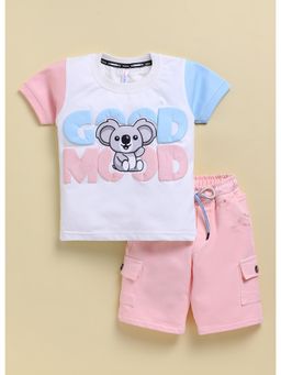 Toonyport - Pink Boys Cotton Printed T-shirt and Shorts