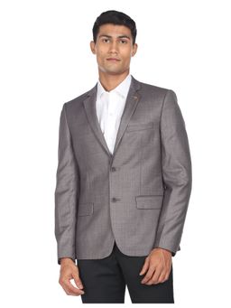 AD By Arvind - Men Grey Regular Fit Heathered Twill Blazer