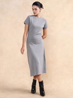 RAREISM - Brendo Melange Grey Slim Midi Dress