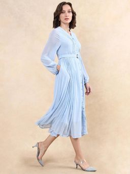 RAREISM - Jibouti Light Blue A-Line Midi Dress