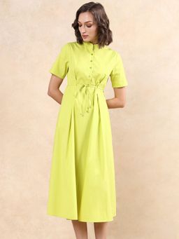 RAREISM - Rokl Primary Green Flared Midi Dress