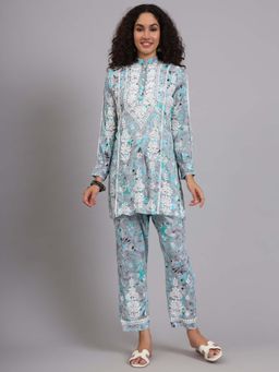 The Chikan Label - Grey Women Hand-Embroidered Chikankari Co-Ord Set