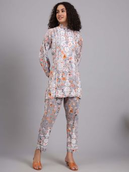 The Chikan Label - Grey Women Hand-Embroidered Chikankari Co-Ord Set