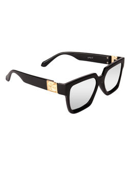Spiky - Black Frame Mirrored Lense UV Protected Lens Square Sunglasses