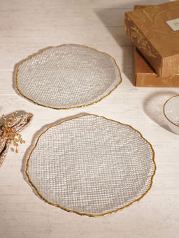 Pure Home + Living - Transparent Fizz Textured Dinner Plates Set of 2