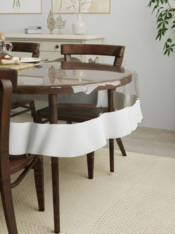 The Home Story - Clasiko 4 Seater Oval Dining Table Cover Grey Lace