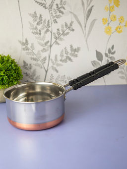 Voncasa - Saucepan with Copper Plated Bottom Silver Stainless Steel 1 Litre