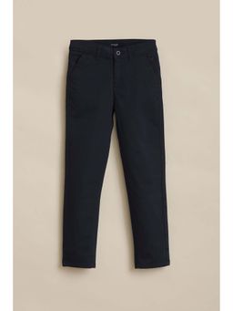 Allen Solly - Boys Navy Blue Solid Trouser