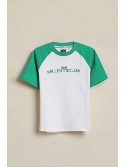 Allen Solly - Girls White Solid Print Casual T-Shirt