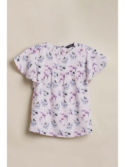 Allen Solly - Girls Lilac Print Casual Top