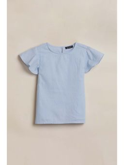 Allen Solly - Girls Light Blue Solid Casual Top