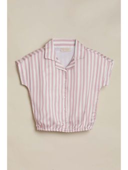 Allen Solly - Girls Pink Stripe Casual Shirt