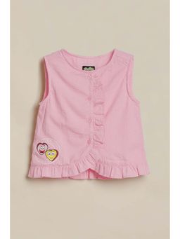 Allen Solly - Girls Pink Textured Print Casual Top
