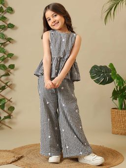 Miyo - Girls Checked Cotton Co-Ord Set