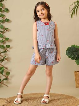 Miyo - Girls Striped Cotton Co-Ord Set