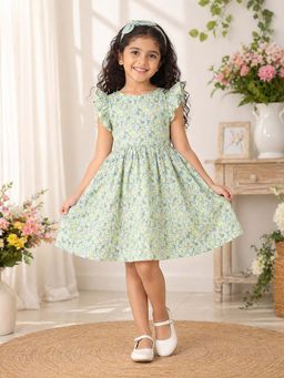 Miyo - Floral Printed Cotton Fit & Flare Dress