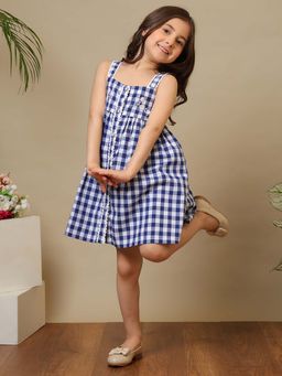 Miyo - Checked Cotton Fit & Flare Dress
