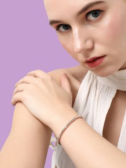 Sohi - Gold Plated Party Designer Stone Bracelet for Women(4740)