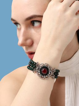 Sohi - Gold Plated Designer Stone Bracelet(9365)