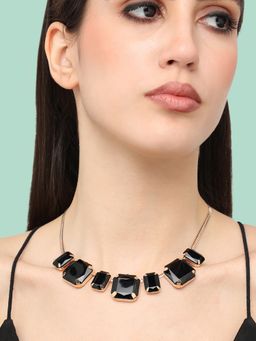 Sohi - Gold Plated Designer Stone Party Necklace for Women(4710)