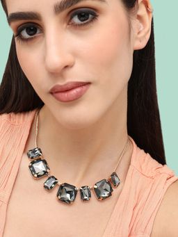 Sohi - Gold Plated Designer Stone Party Necklace for Women(4712)