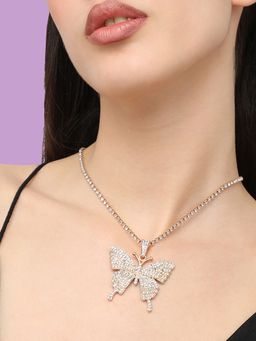 Sohi - Gold Plated Designer Stone Casual Necklace for Women(4725)